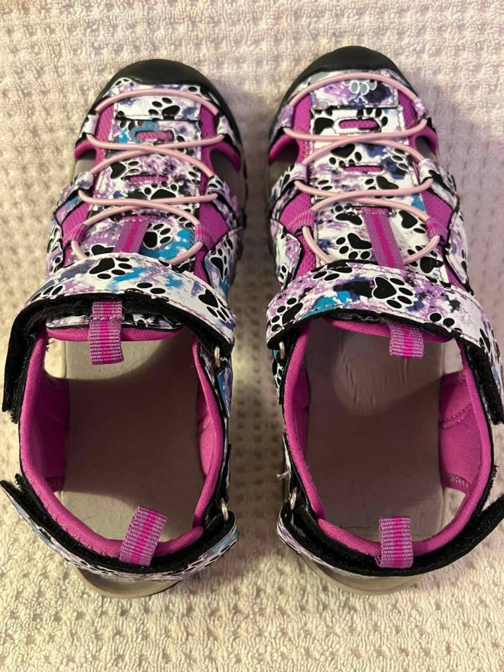 Size 7 - White and Pink and Multi-Colored Walking Sandals